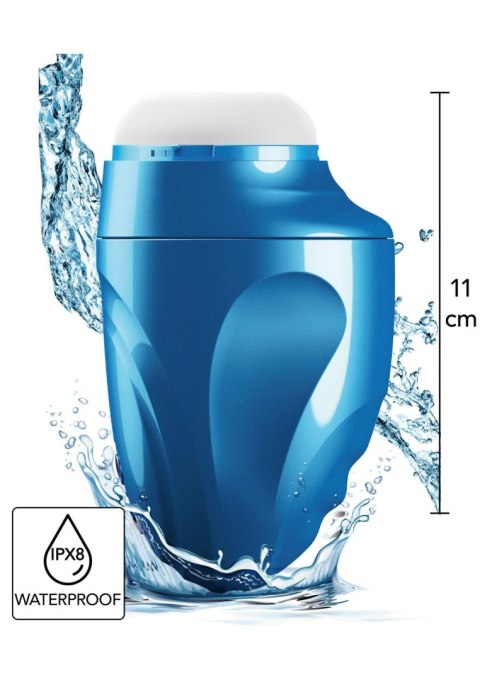 Masturbator Fusion X Aqua Bubble z wibracją niebieski