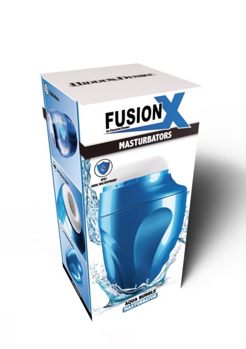 Masturbator Fusion X Aqua Bubble z wibracją niebieski