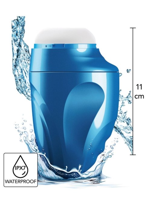 Masturbator Fusion X Aqua Bubble z wibracją niebieski