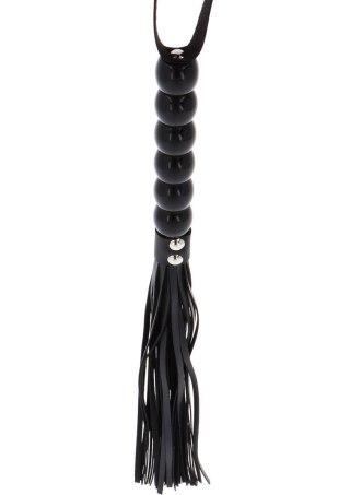 Pejcz z koralikami PU czarny 60 cm