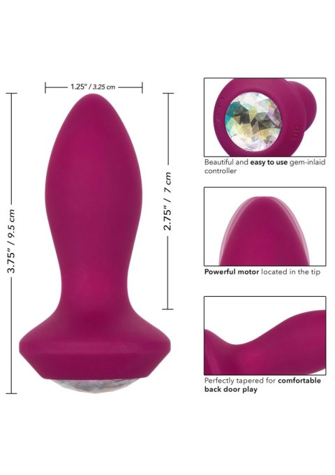 Silikonowy plug wibrujący Power Gem fioletowy 95 cm