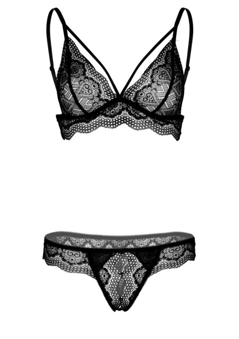 Komplet bielizny z otwartym krokiem Daring Intimates czarny S/M