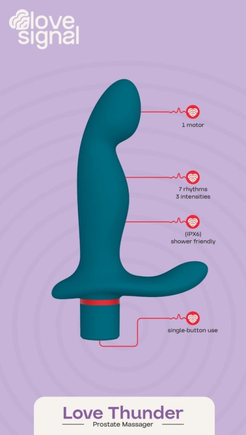 Masażer prostaty Love Thunder Dream Toys silikonowy USB 15 cm