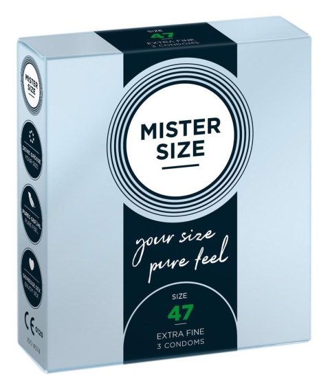 Prezerwatywy wegańskie Mister Size 47 mm 3 sztuki
