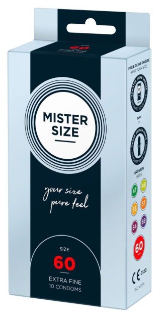 Prezerwatywy wegańskie Mister Size 60mm lateks 10 sztuk