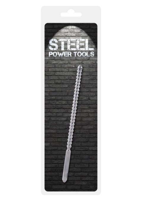 Sonda uretralna żebrowana Steel Power Tools srebrna 10 mm 24 cm