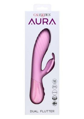 Wibrator króliczek Aura Dual Flutter Calexotics różowy USB 11,5 cm