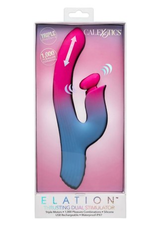 Wibrator króliczek Calexotics thrusting niebieski USB 14 cm