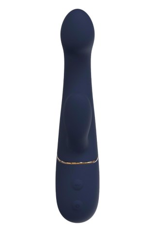 Wibrator króliczek duo Hestia ciemnoniebieski silikonowy USB 21 cm Dreamtoy