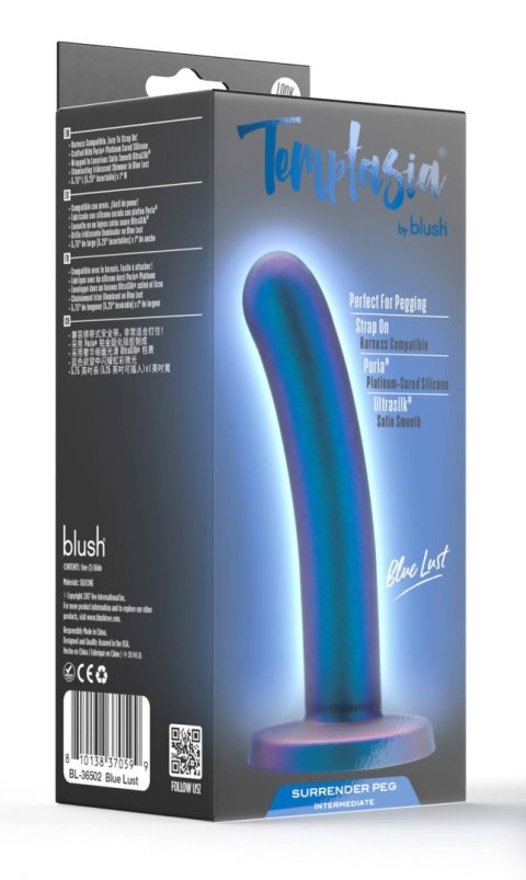 Dildo realistyczne Temptasia Surrender niebieskie 14 cm