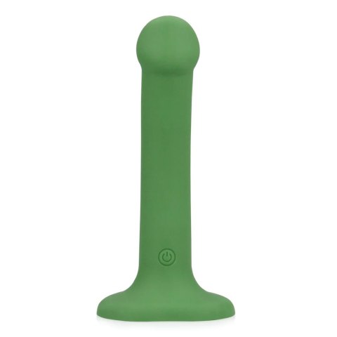 Małe wibrujące dildo silikonowe Loveline leśnozielone 16,5 cm