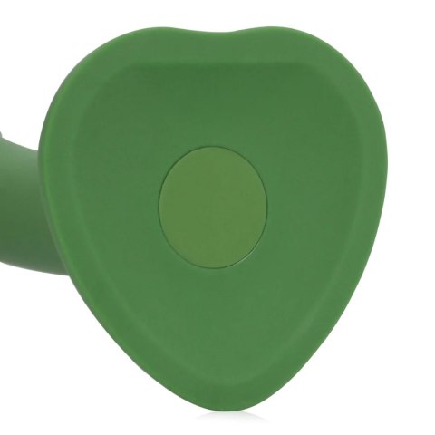 Małe wibrujące dildo silikonowe Loveline leśnozielone 16,5 cm