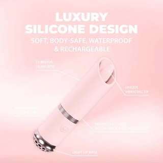 Mini wibrator szminkowy Loveline Luxe silikonowy różowy 10 cm