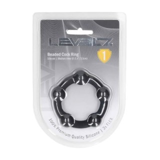 Pierścień erekcyjny silikonowy koralikowy Levelz czarny M 3,5cm