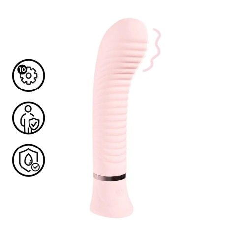 Wibrator punktu G żebrowany silikonowy Loveline Divine różowy 16 cm