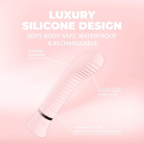 Wibrator punktu G żebrowany silikonowy Loveline Divine różowy 16 cm