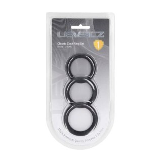 Zestaw 3 silikonowych pierścieni erekcyjnych Levelz L XL XXL czarny