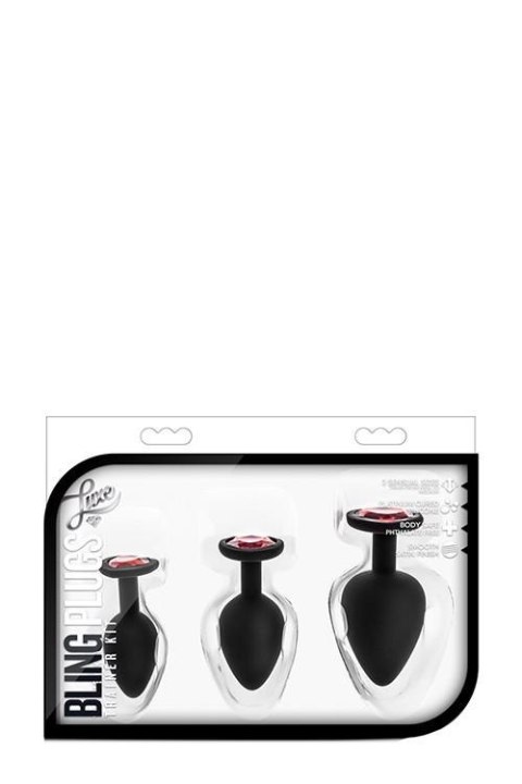 Zestaw korków analnych Blush Luxe Bling czerwony
