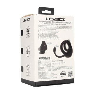 Dual Motor Silicone Cockring with Prostate Stimulator - Black