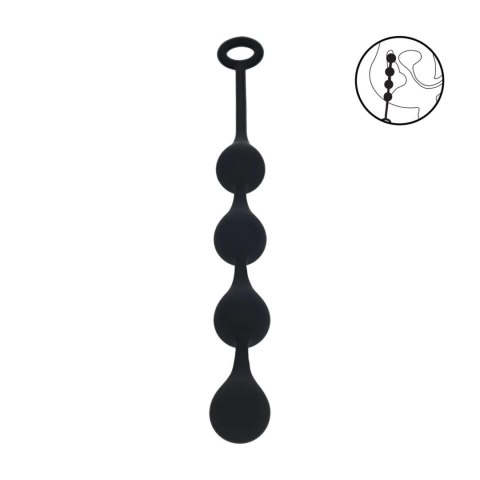 Kulki analne Levelz krople silikonowe czarne 30 mm