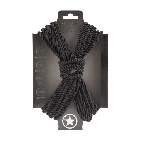 Lina bondage Ouch! poliestrowa czarna 10 m
