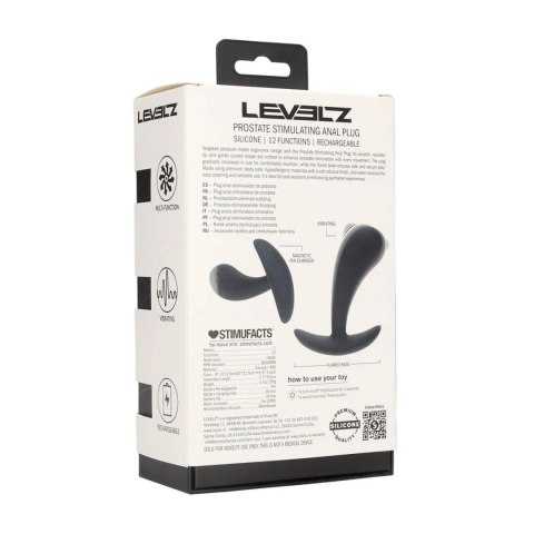 Masażer prostaty wibrujący silikonowy Levelz M czarny 12,5cm