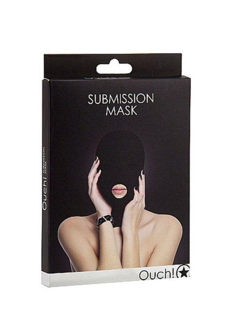 Maska Submission Ouch! czarna z otworem na usta