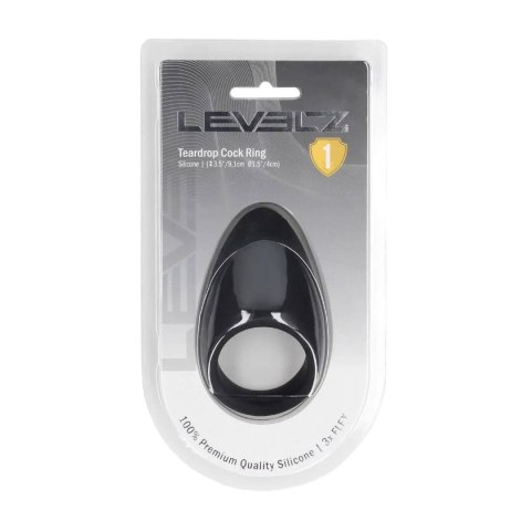 Pierścień erekcyjny łezka silikonowy Levelz czarny 9 cm