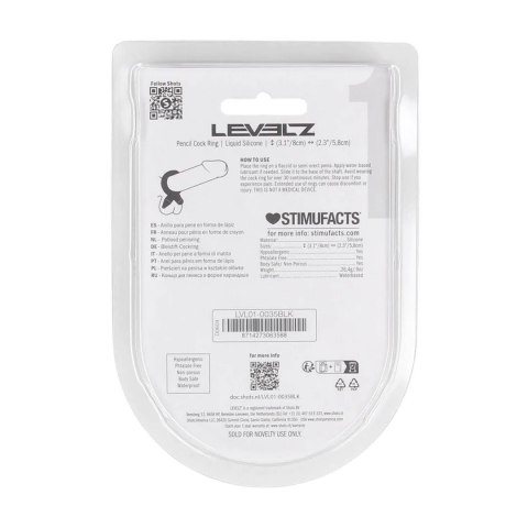 Pierścień erekcyjny silikonowy Levelz czarny 8 cm