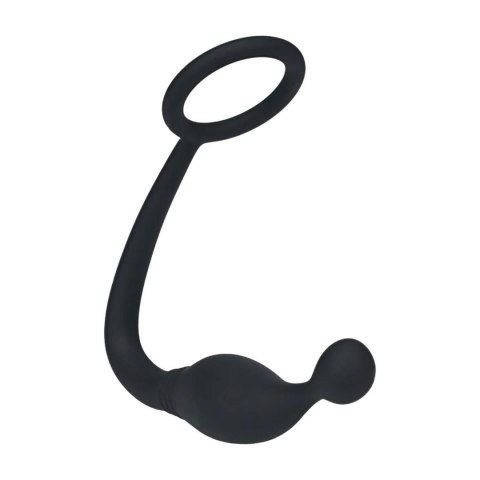 Pierścień erekcyjny silikonowy z stymulatorem prostaty Levelz S czarny 11cm