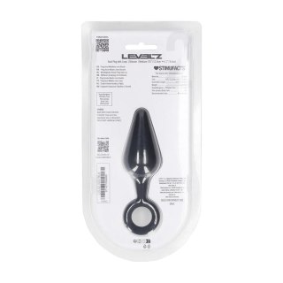 Silikonowy korek analny z pętlą Levelz M czarny 12 cm