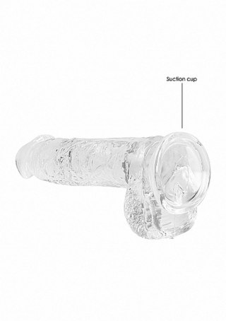 Dildo realistyczne z jądrami transparentne RealRock 17 cm
