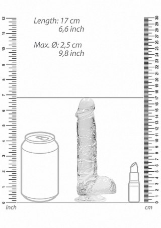 Dildo realistyczne z jądrami transparentne RealRock 17 cm