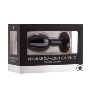 Korek analny diamentowy Ouch! silikonowy czarny 7 cm