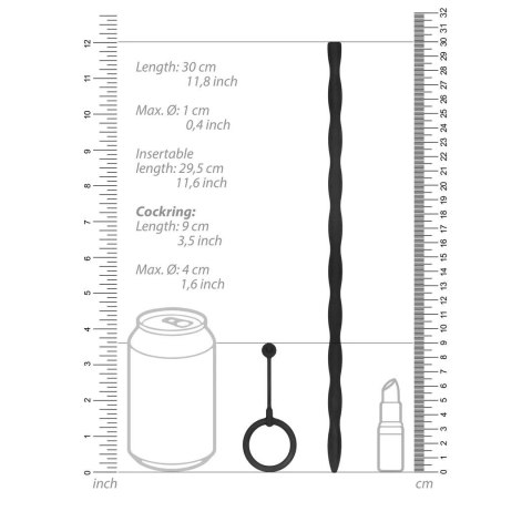 Sonda cewkowa silikonowa skręcona Ouch! 30 cm