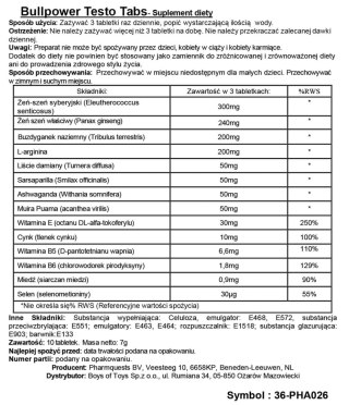 Tabletki pobudzające Bull Power Testo Pharmquests