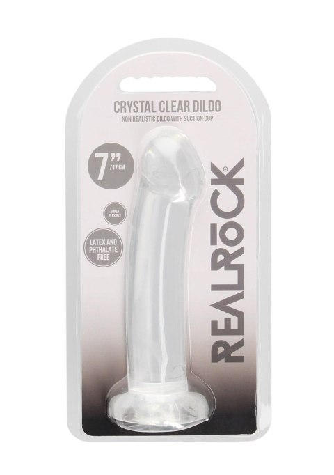 Przezroczyste dildo nieralistyczne z przyssawką RealRock 17 cm