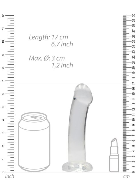 Przezroczyste dildo nieralistyczne z przyssawką RealRock 17 cm