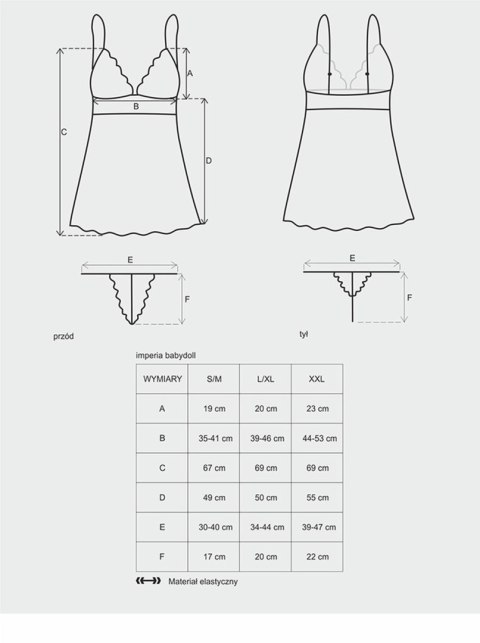 Babydoll i stringi Obsessive Idillia L/XL