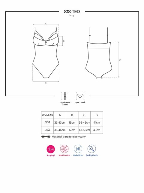 Body Obsessive koronkowe z otwartym krokiem S/M