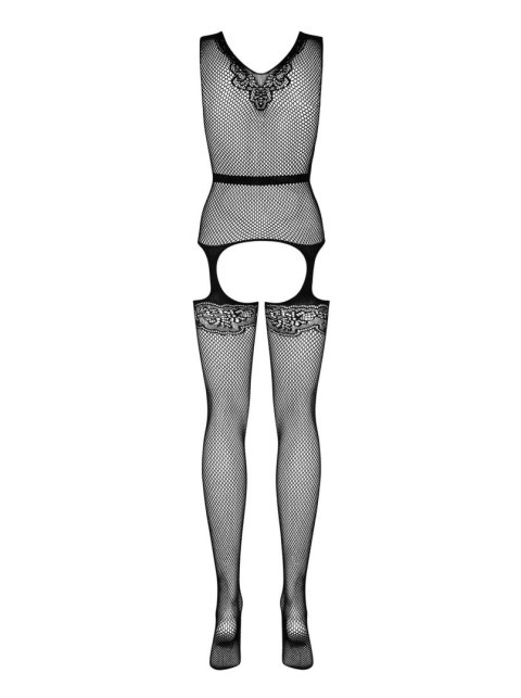 Dzianinowy bodystocking Obsessive F217 kwiatowy XL XXL