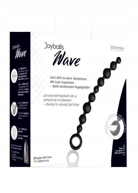 Kulki analne Joyballs Wave długie czarne silikonowe 29 cm