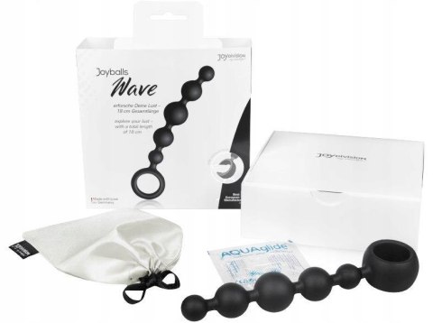 Kulki analne Joyballs Wave długie czarne silikonowe 29 cm