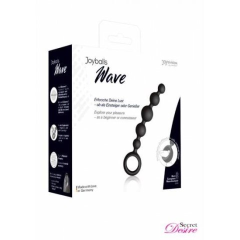 Kulki analne Joyballs Wave silikonowe czarne 17,5 cm