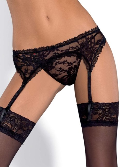 Pas do pończoch Obsessive Catia koronkowy z stringami L/XL