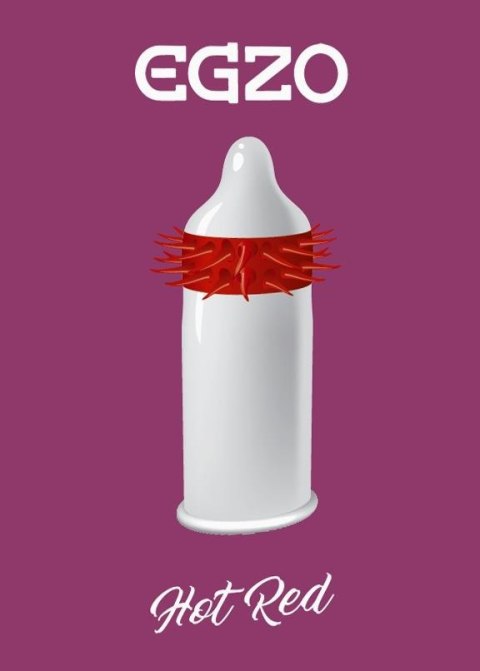 Prezerwatywy z wypustkami Egzo Hot Red czerwone