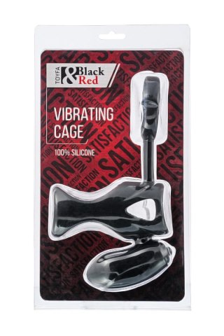 Wibrujący pierścień na penisa z stymulacją łechtaczki Black & Red 14,5 cm