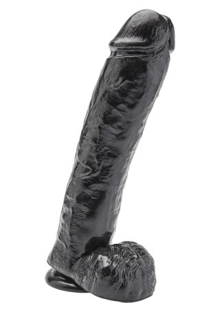 Dildo realistyczne ToyJoy Get Real z jądrami czarne 28 cm