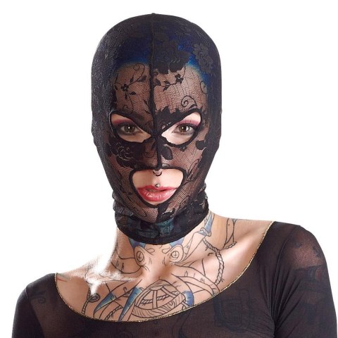Maska BDSM koronkowa czarna Bad Kitty