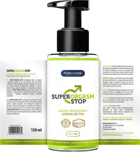 Żel opóźniający wytrysk Super Orgasm Stop Medica 150 ml